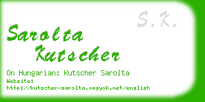 sarolta kutscher business card